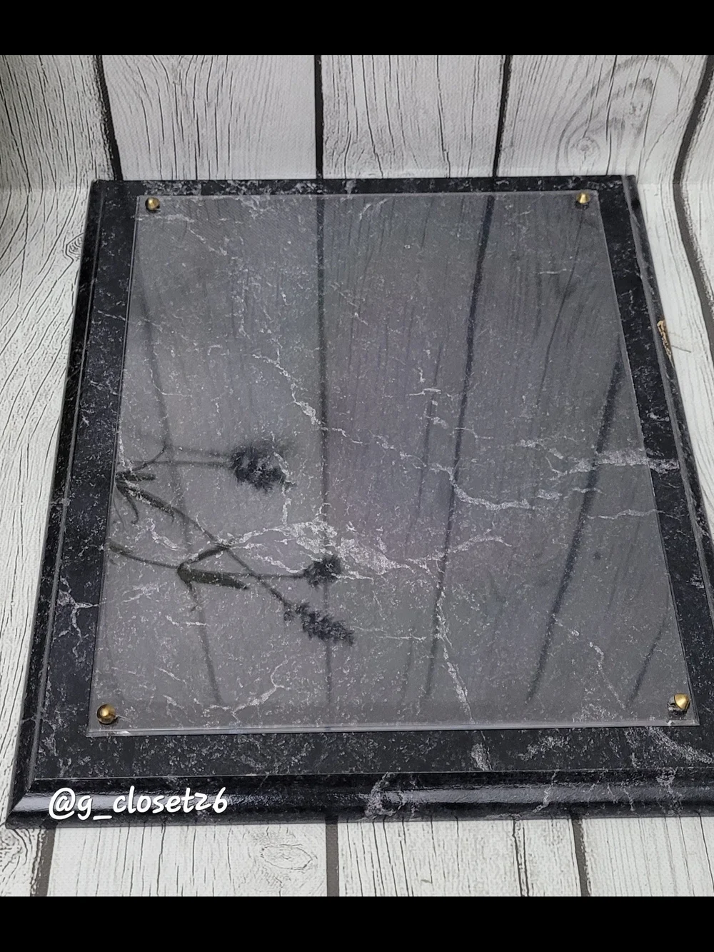 Marble-Effect Black Wall Plaque Home Accents